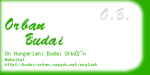 orban budai business card